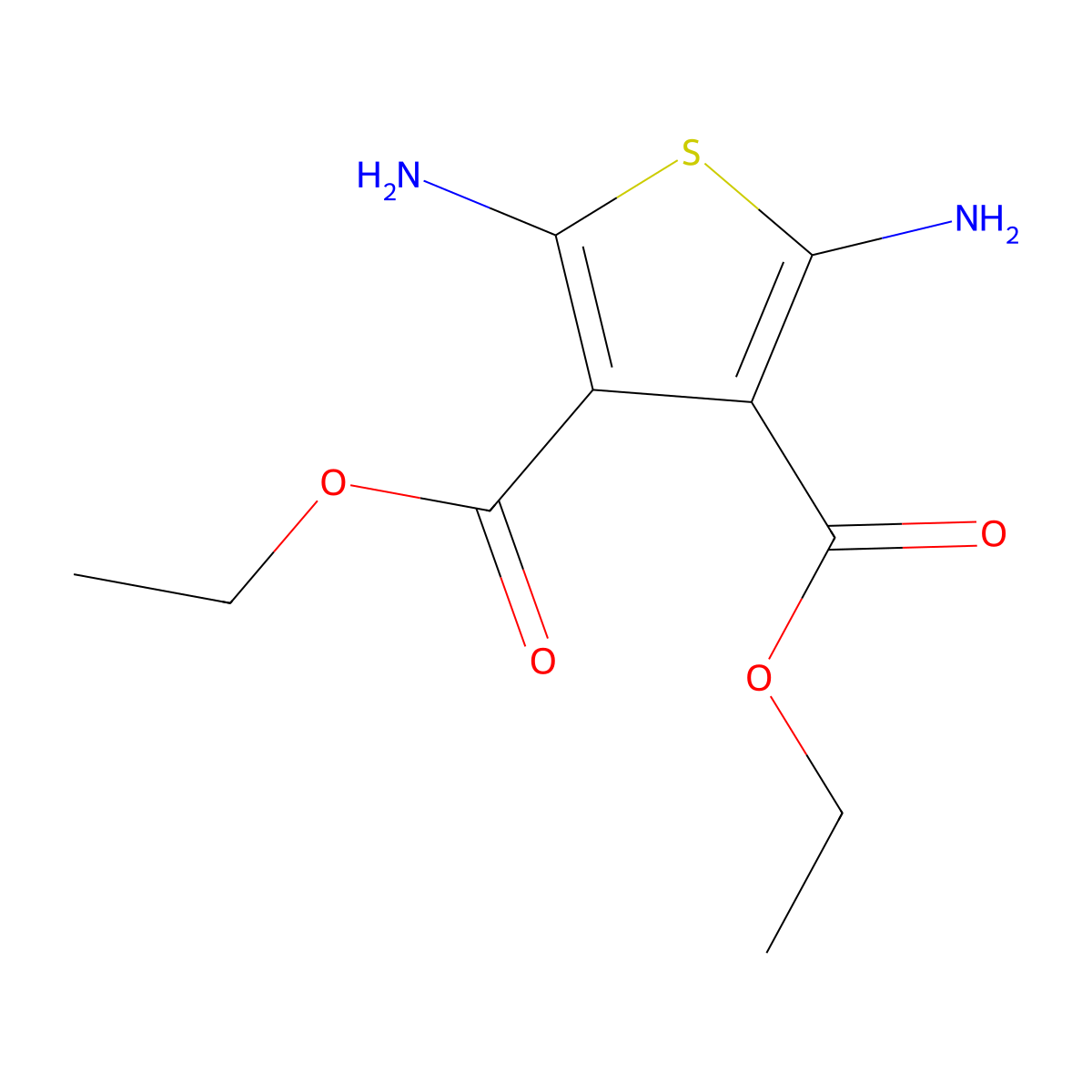 Diethyl 2,5-diaminothiophene-3,4-dicarboxylate molecular structure, CAS 80691-81-2