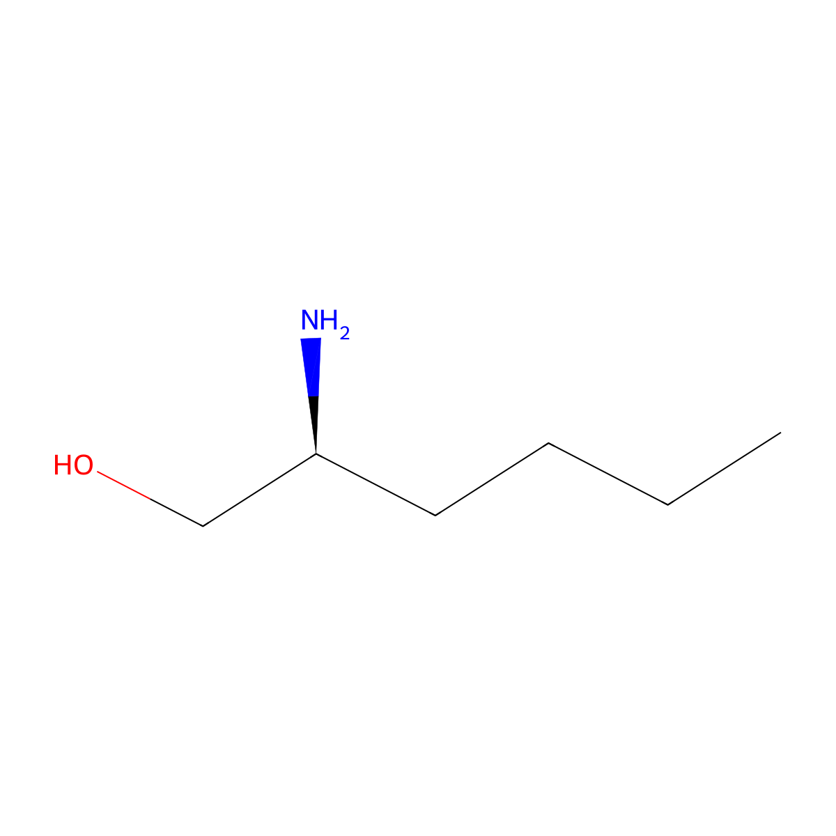 (2S)-2-Amino-1-hexanol molecular structure, CAS 80696-29-3