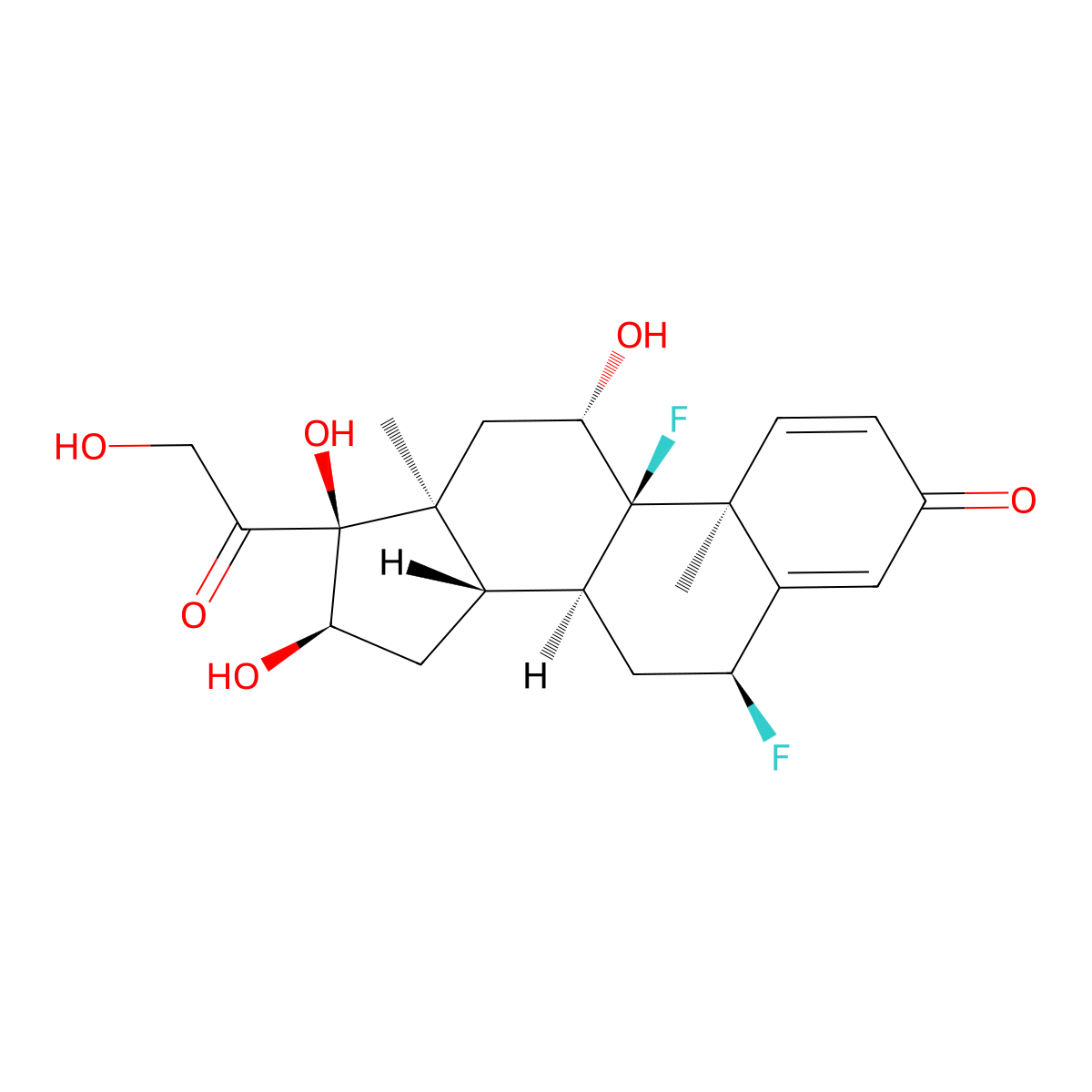 Fluocinolone molecular structure, CAS 807-38-5