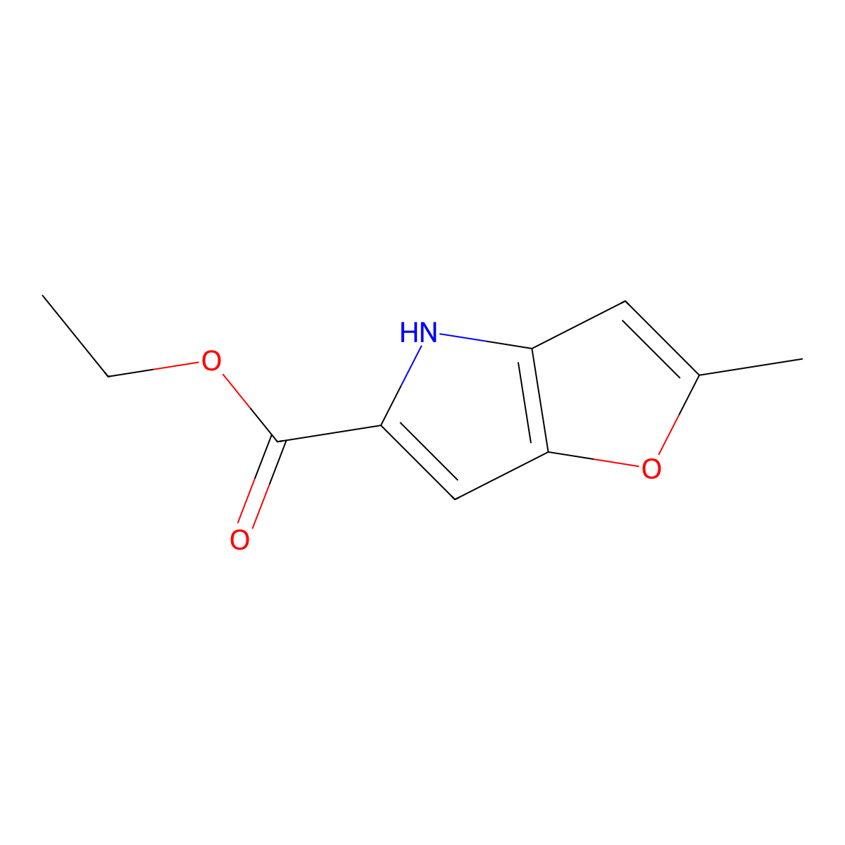 ethyl 2-methyl-4H-furo[3,2-b]pyrrole-5-carboxylate molecular structure, CAS 80709-78-0