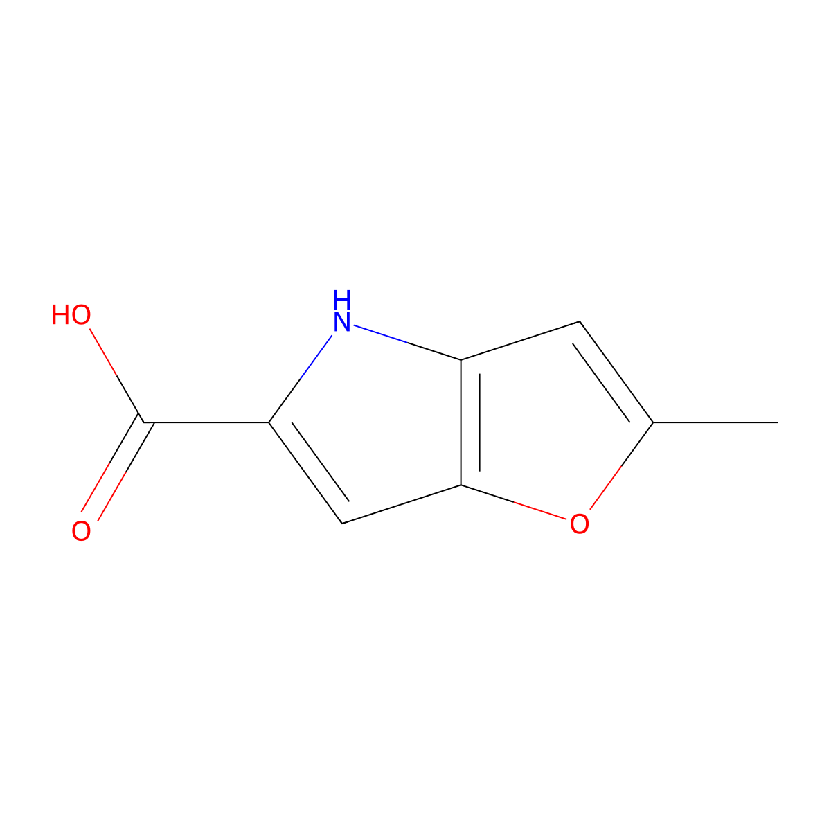 2-methyl-4H-furo(3,2-b)pyrrole-5-carboxylic acid molecular structure, CAS 80709-80-4