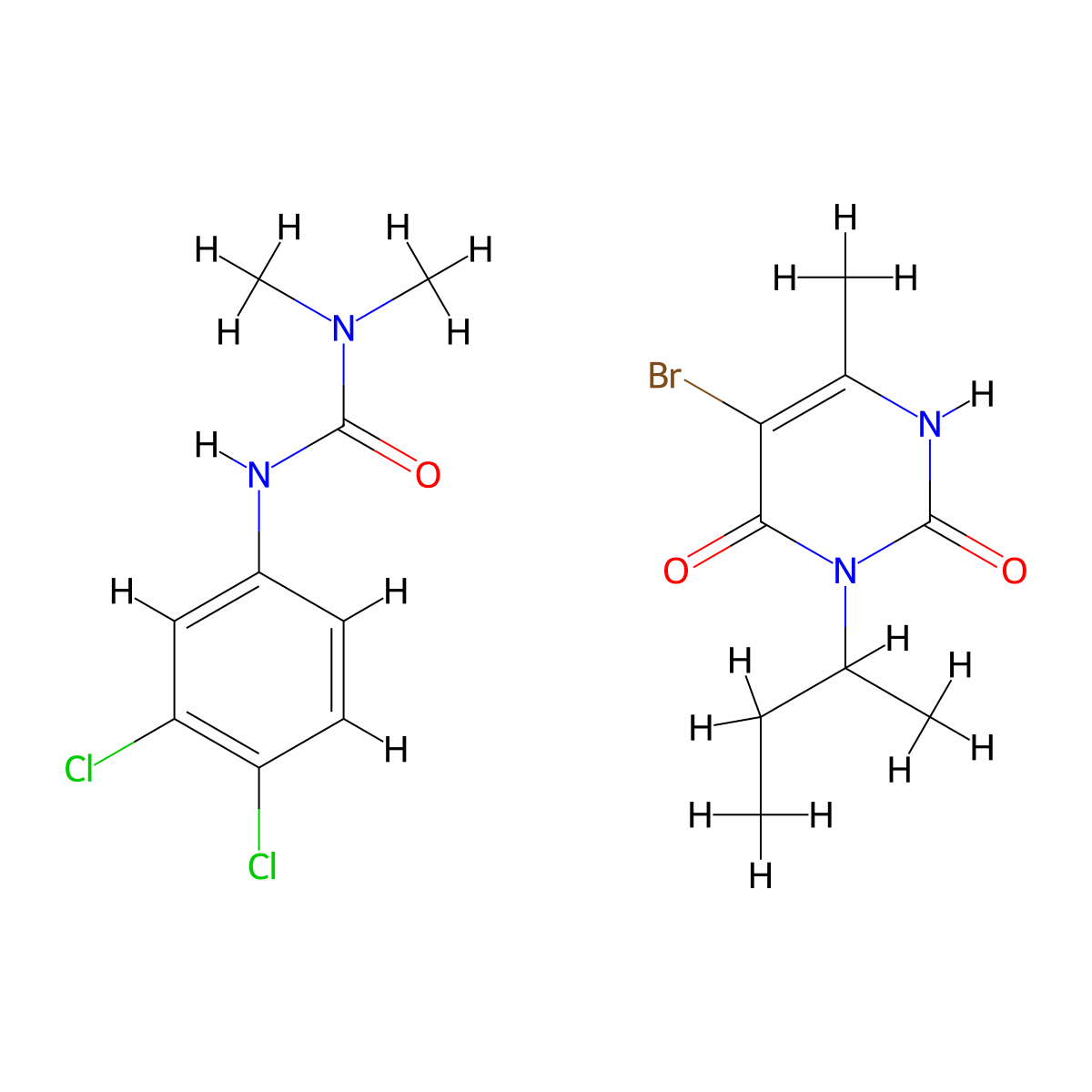 Urea, N'-(3,4-dichlorophenyl)-N,N-dimethyl-, mixt. with 5-bromo-6-methyl-3-(1-methylpropyl)-2,4(1H,3H)-pyrimidinedione molecular structure, CAS 8071-35-0