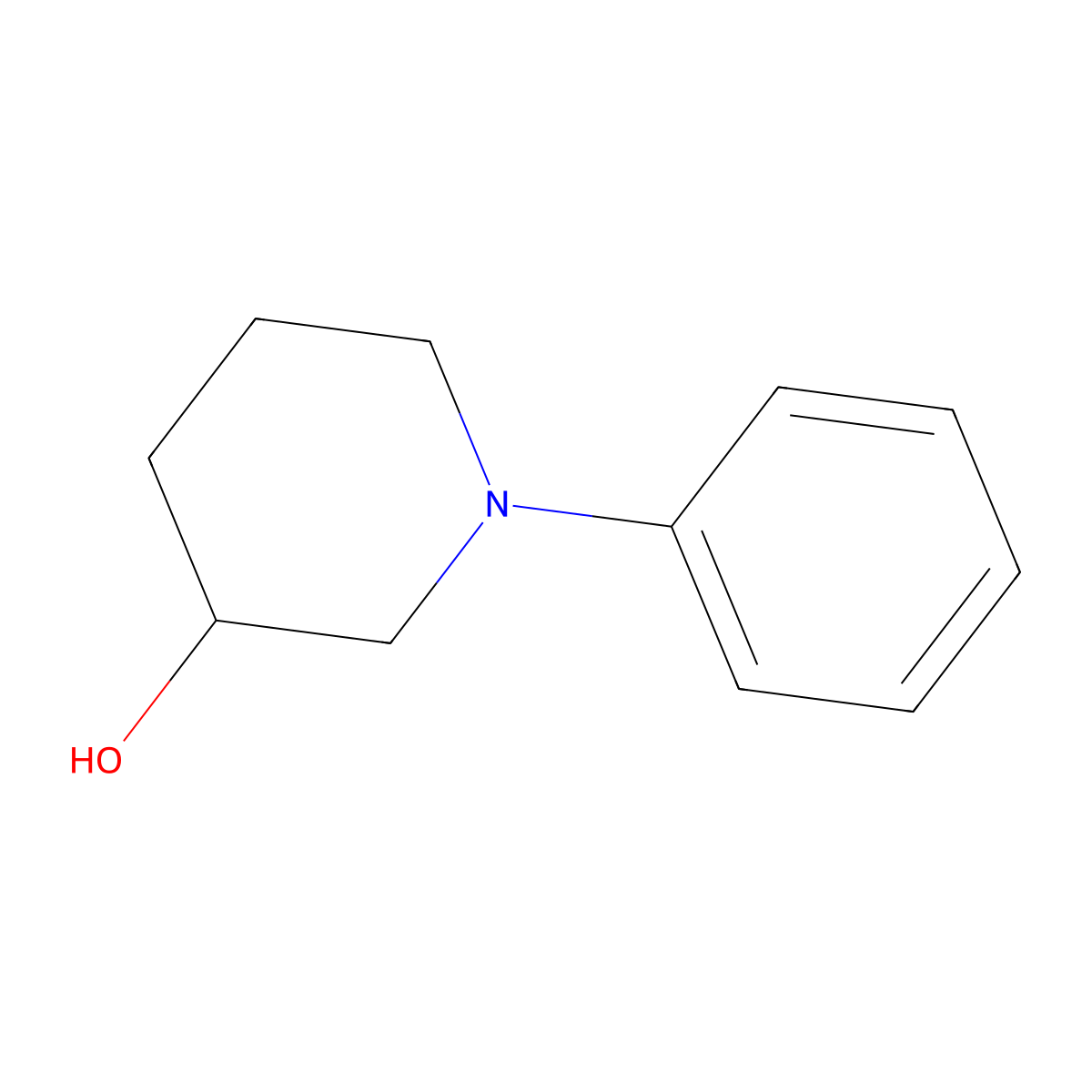 1-Phenylpiperidin-3-ol molecular structure, CAS 80710-25-4