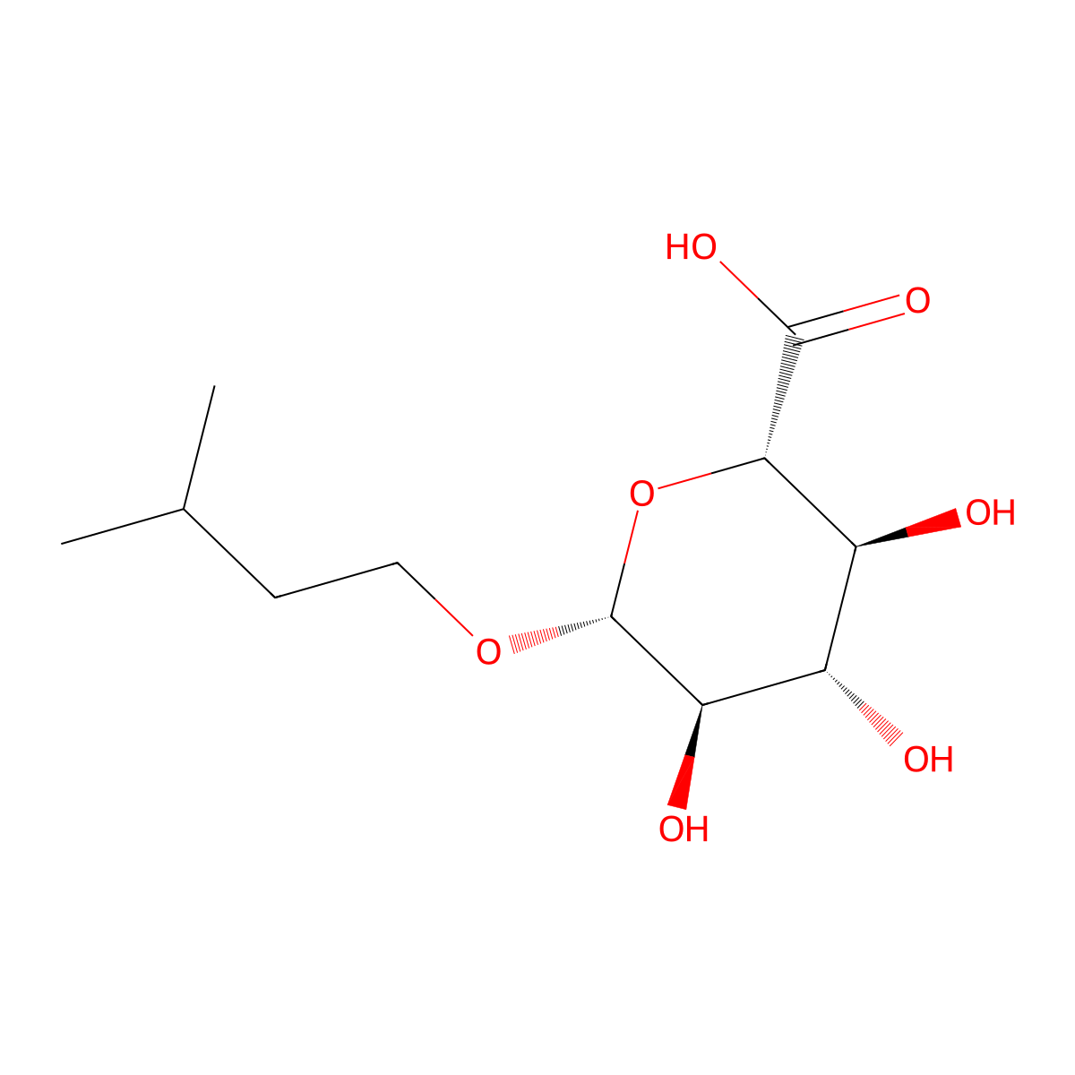 Isopentyl beta-D-glucuronide molecular structure, CAS 80712-92-1