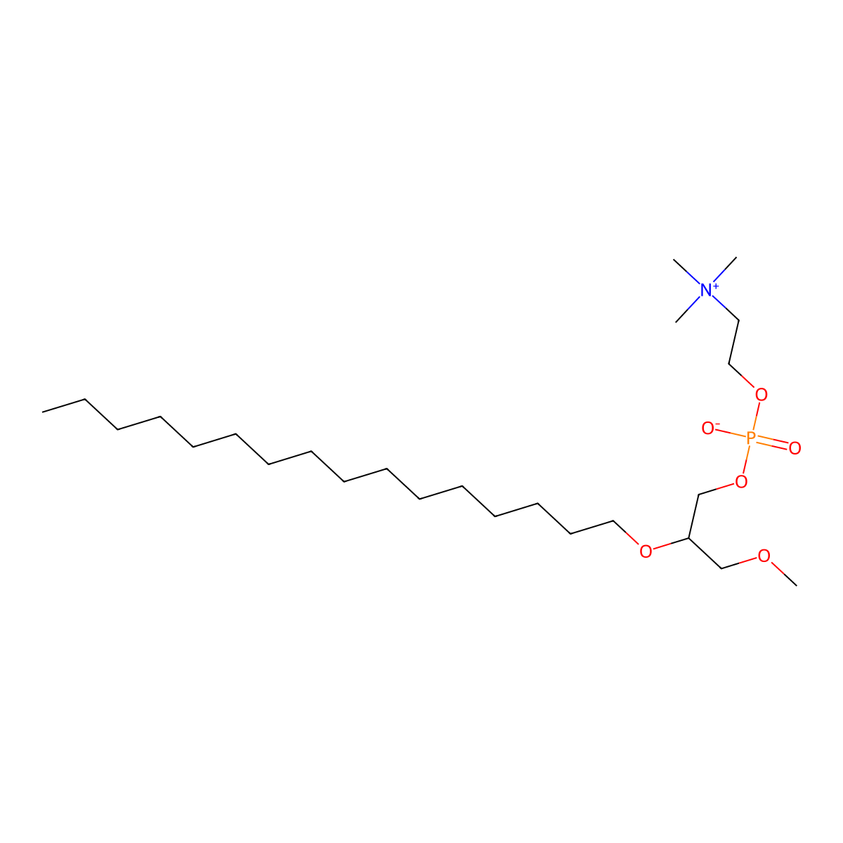 2-O-Hexadecyl-1-O-methyl-rac-glycero-3-phosphocholine molecular structure, CAS 80714-46-1