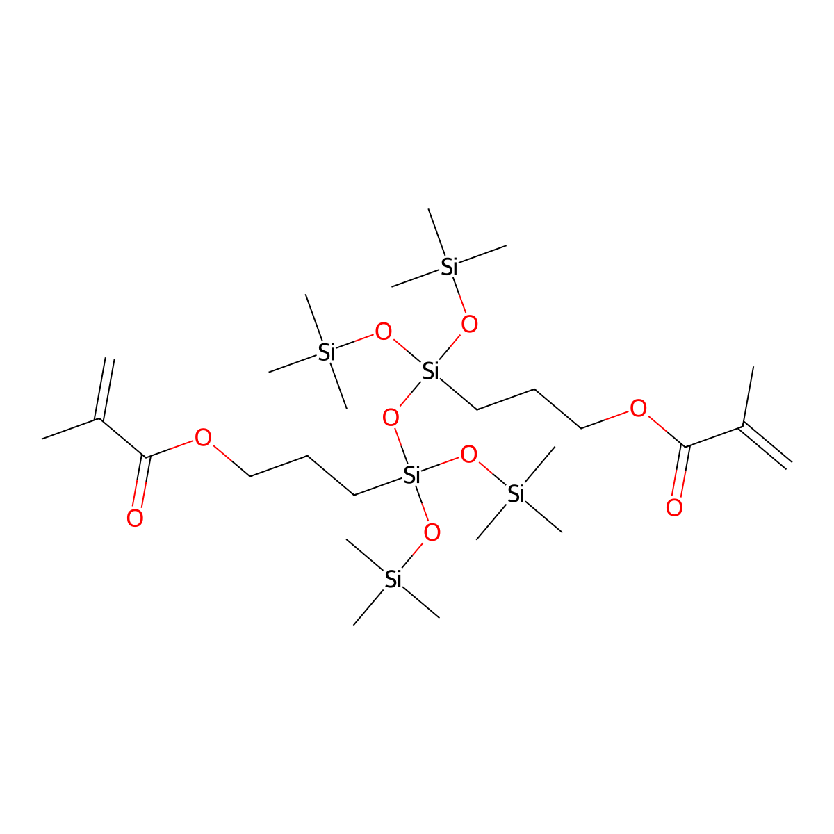 1,1'-((1,1,3,3-Tetrakis((trimethylsilyl)oxy)-1,3-disiloxanediyl)di-3,1-propanediyl) bis(2-methyl-2-propenoate) molecular structure, CAS 80722-63-0