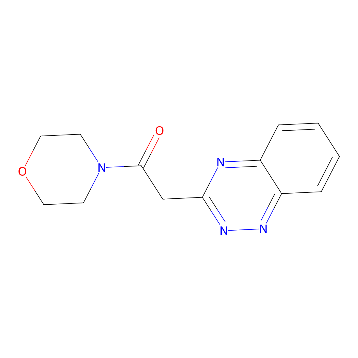 Morpholine, 4-(1,2,4-benzotriazin-3-ylacetyl)- molecular structure, CAS 80722-68-5