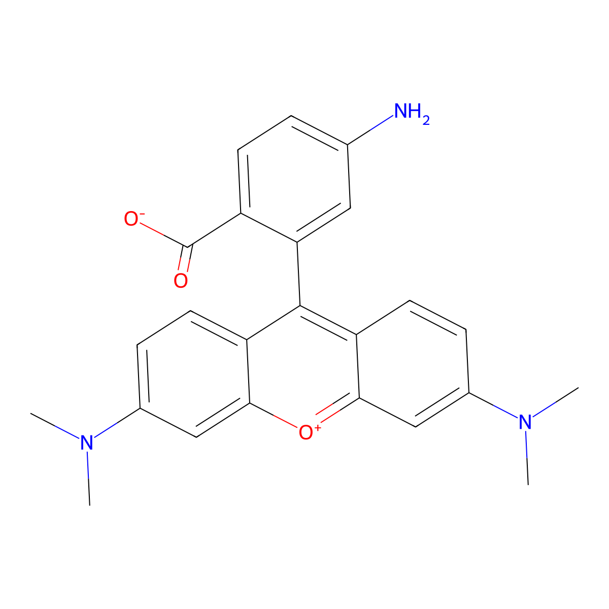 4-Amino-2-(3,6-bis(dimethylamino)xanthylium-9-yl)benzoate molecular structure, CAS 80724-18-1