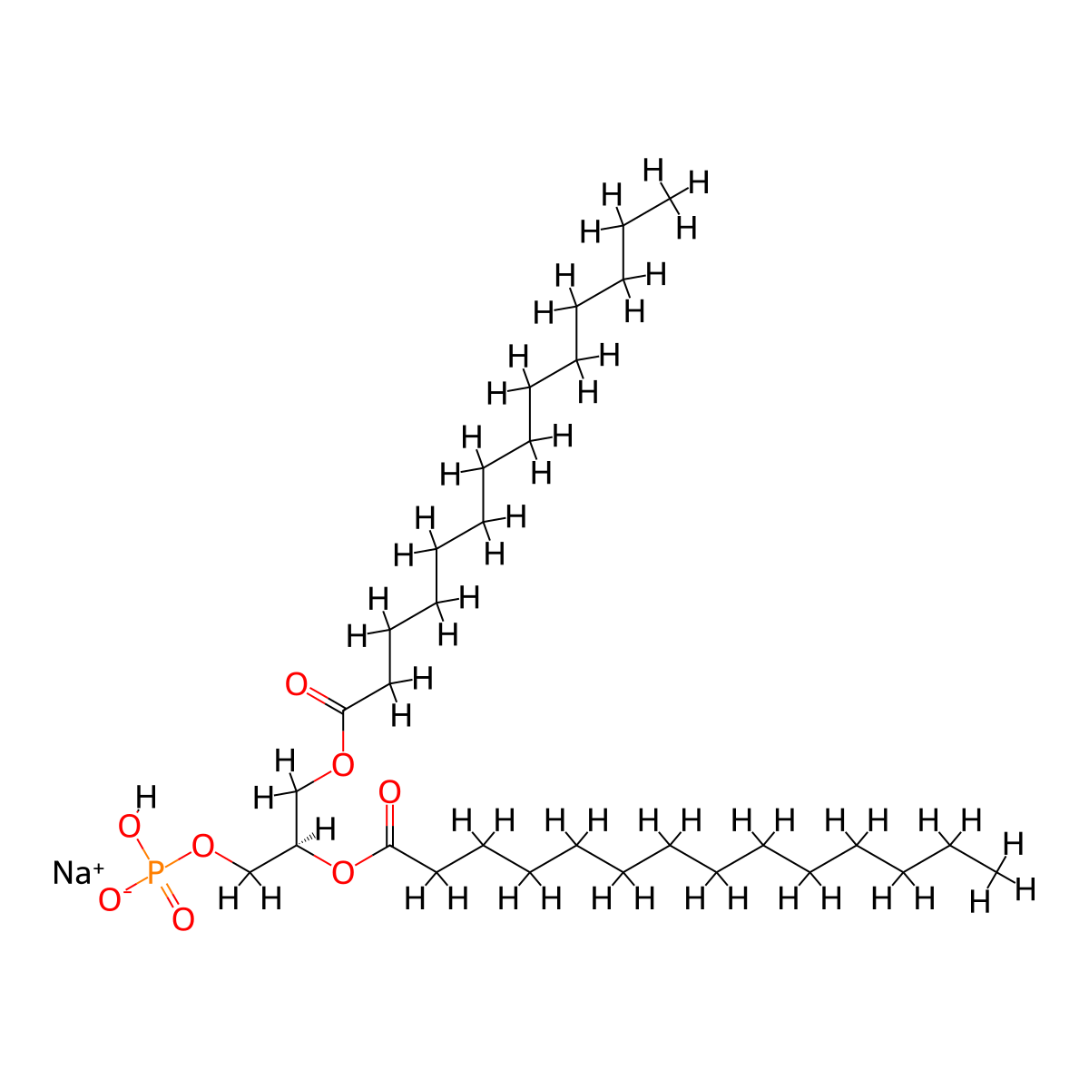 Sodium 1,2-dimyristoyl-SN-glycero-3-phosphate molecular structure, CAS 80724-31-8
