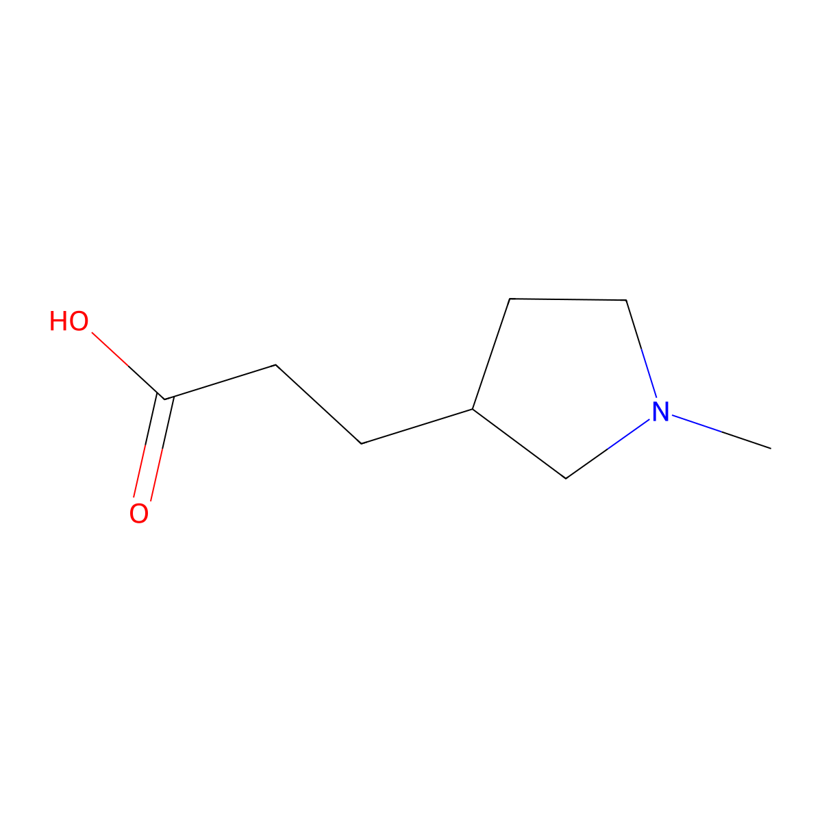 3-(1-Methylpyrrolidin-3-yl)propanoic acid molecular structure, CAS 807262-97-1
