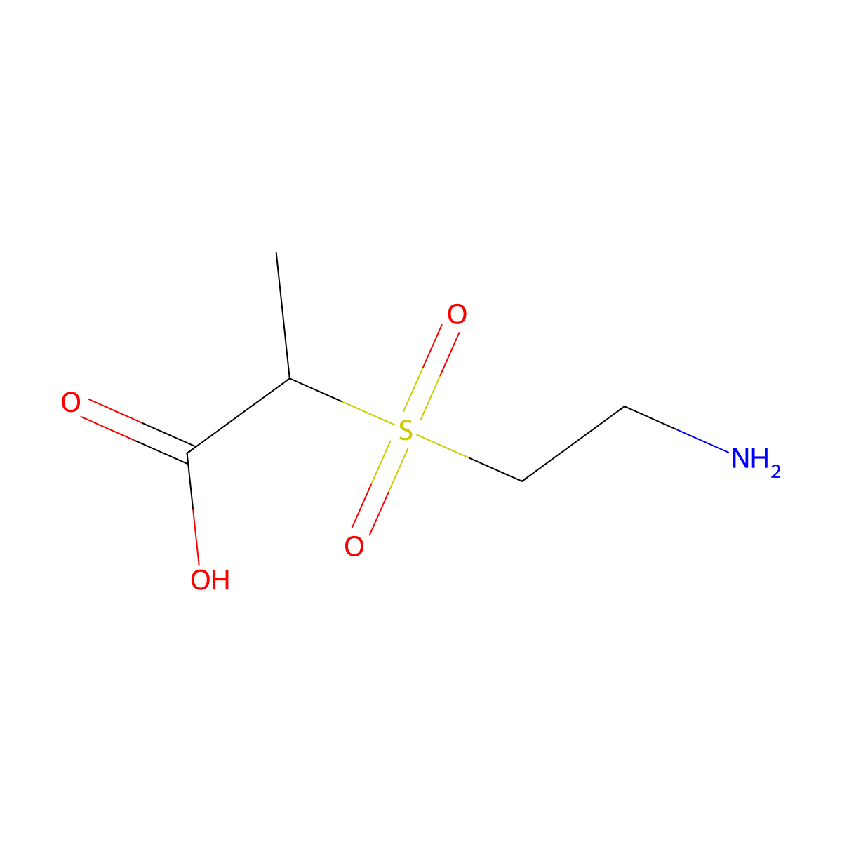 2-(2-Aminoethanesulfonyl)propanoic acid molecular structure, CAS 807266-50-8