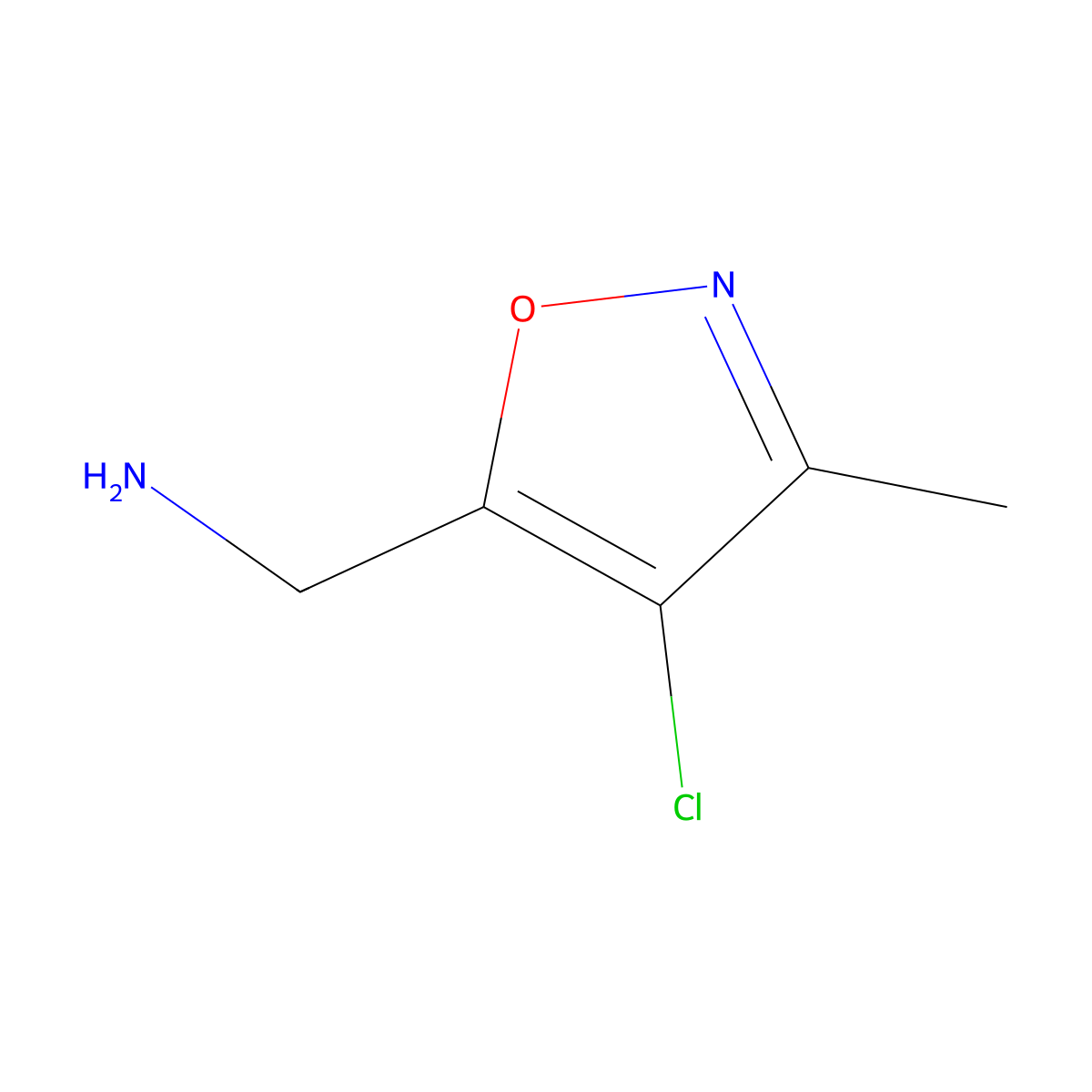1-(4-Chloro-3-methyl-1,2-oxazol-5-yl)methanamine molecular structure, CAS 80728-27-4