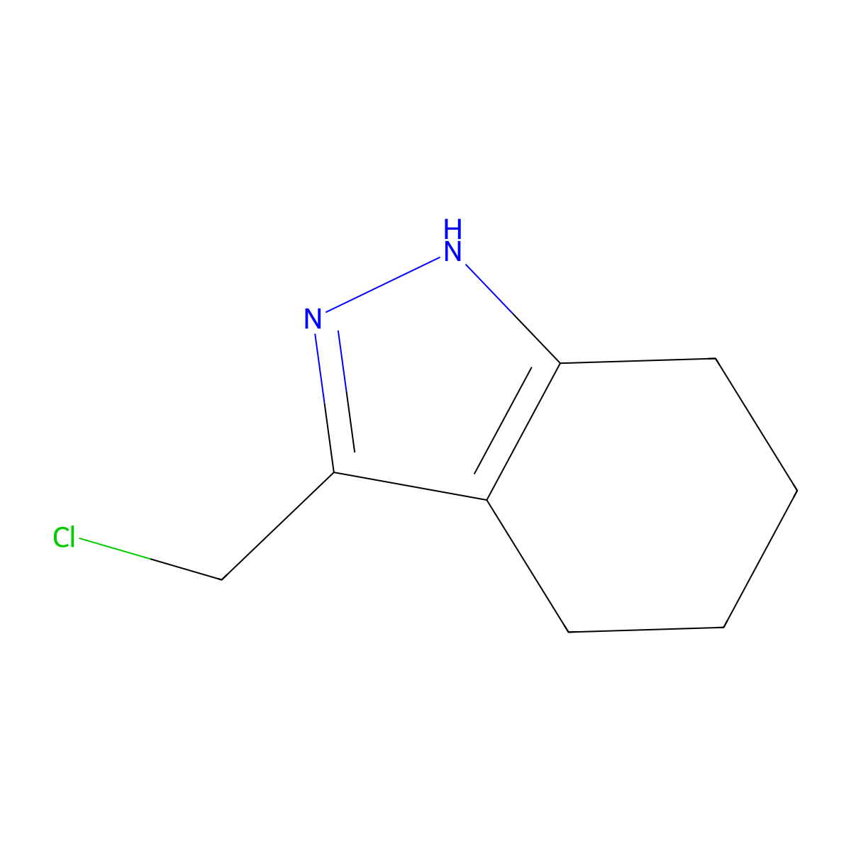 3-(chloromethyl)-4,5,6,7-tetrahydro-1H-indazole molecular structure, CAS 807287-45-2