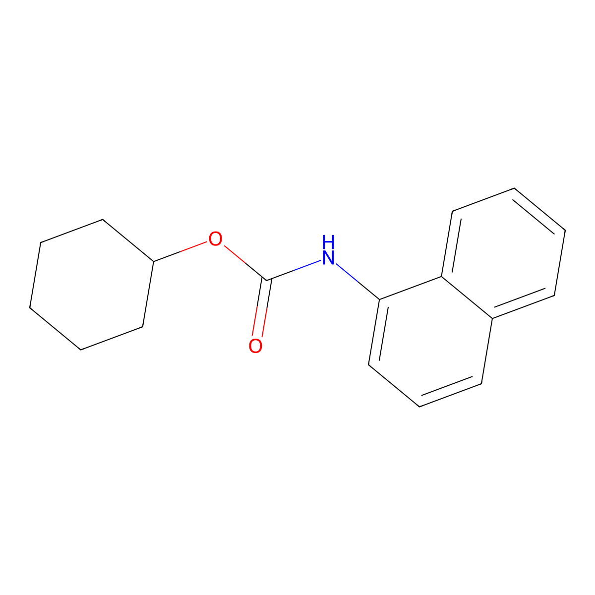 Cyclohexyl N-(1-naphthyl)carbamate molecular structure, CAS 80731-46-0
