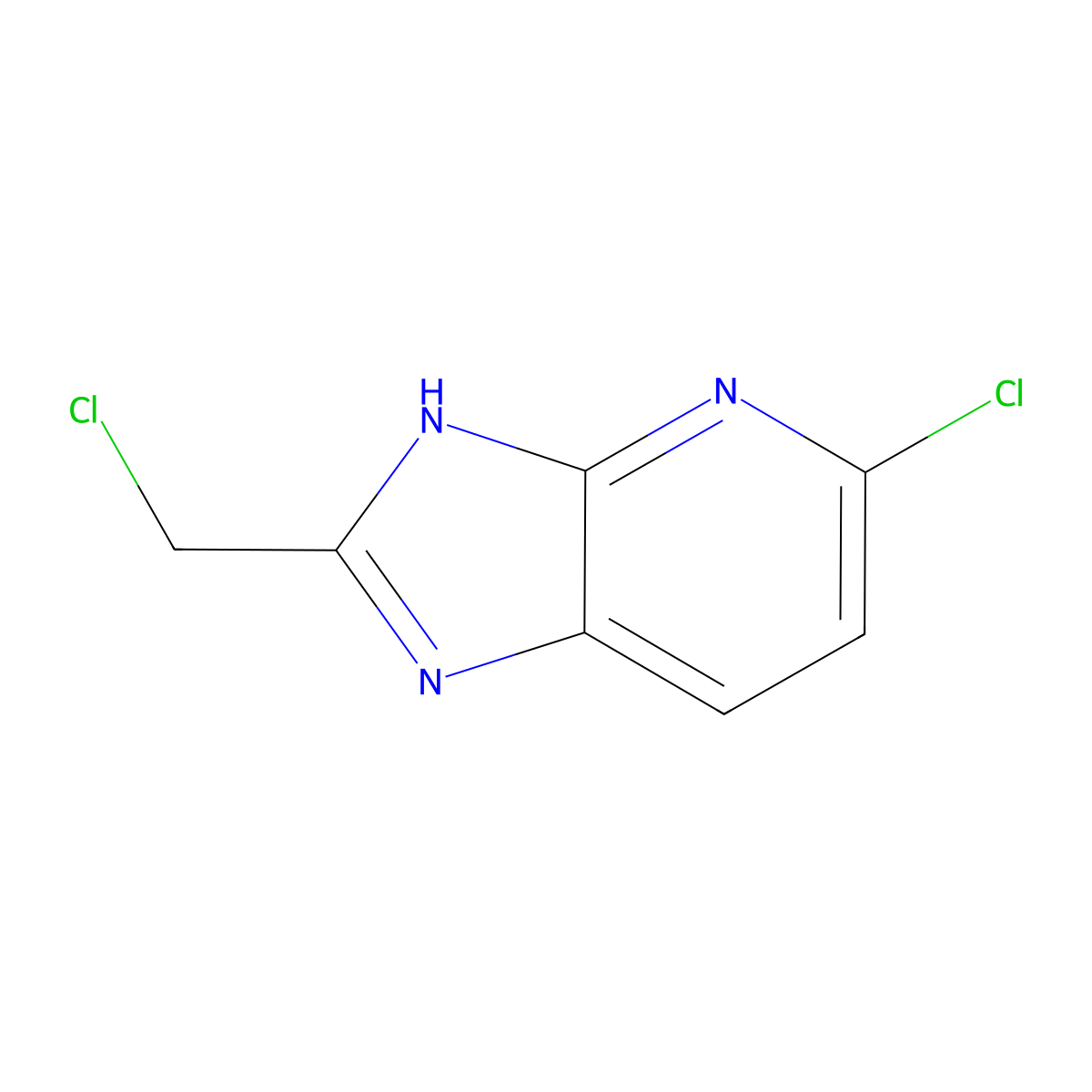 5-chloro-2-(chloromethyl)-3H-imidazo[4,5-b]pyridine molecular structure, CAS 807315-05-5