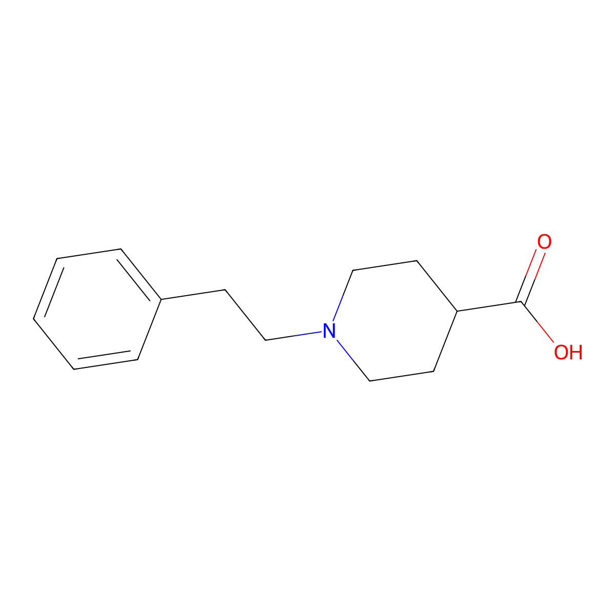 1-(2-Phenylethyl)piperidine-4-carboxylic acid molecular structure, CAS 807315-42-0