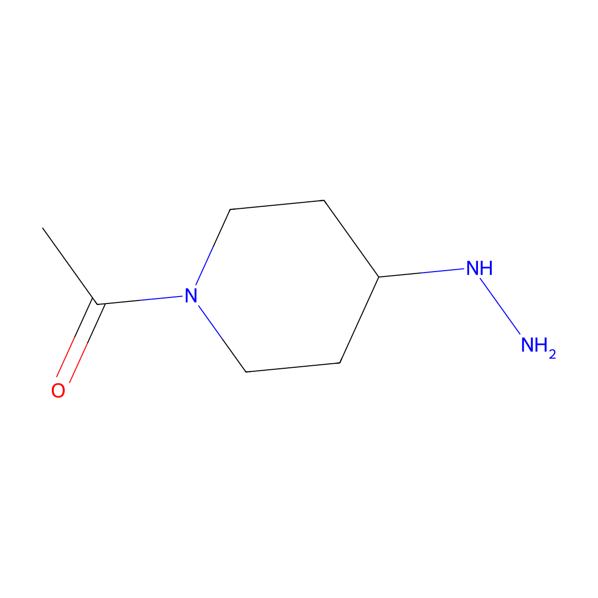 1-(4-Hydrazinylpiperidin-1-yl)ethanone molecular structure, CAS 807326-50-7