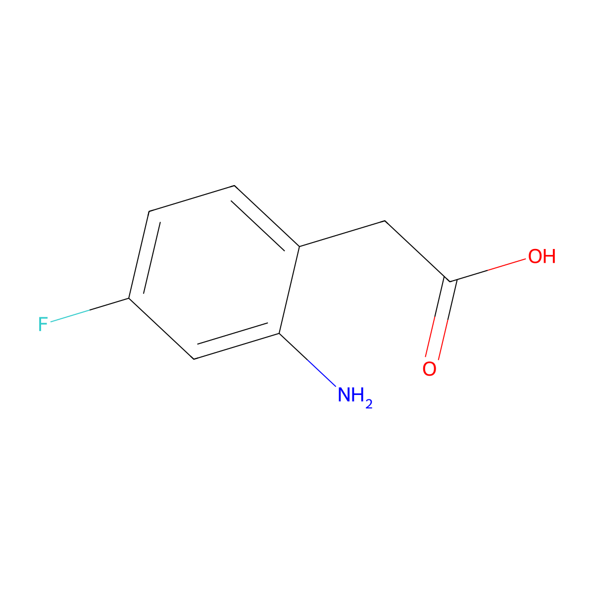 2-(2-Amino-4-fluorophenyl)acetic acid molecular structure, CAS 80733-63-7
