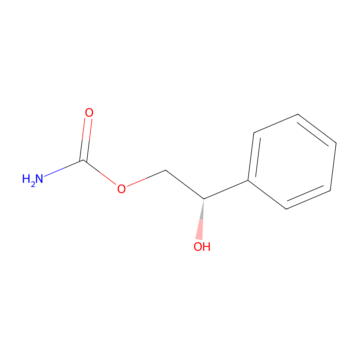 (S)-2-hydroxy-2-phenylethyl carbamate molecular structure, CAS 807334-25-4