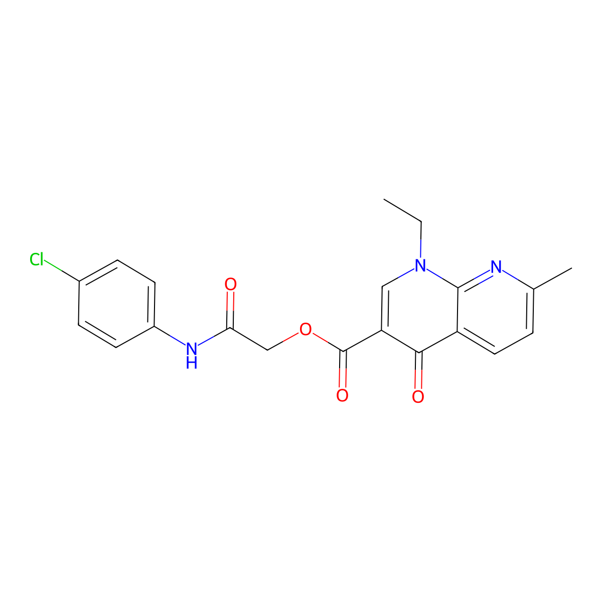[(4-Chlorophenyl)carbamoyl]methyl 1-ethyl-7-methyl-4-oxo-1,4-dihydro-1,8-naphthyridine-3-carboxylate molecular structure, CAS 807338-39-2