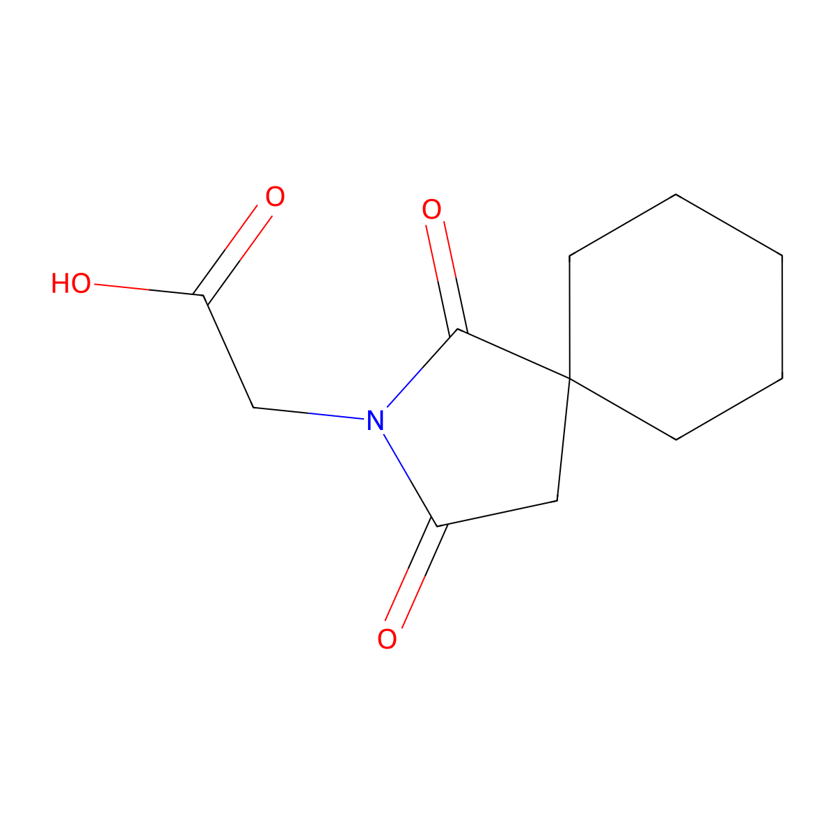 2-(1,3-Dioxo-2-azaspiro[4.5]decan-2-yl)acetic acid molecular structure, CAS 807345-89-7