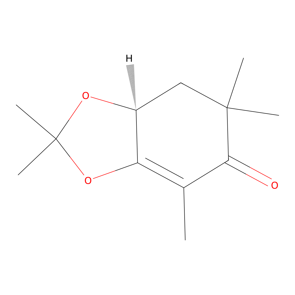 (S)-2,2,4,6,6-Pentamethyl-7,7a-dihydrobenzo[d][1,3]dioxol-5(6H)-one molecular structure, CAS 80736-99-8