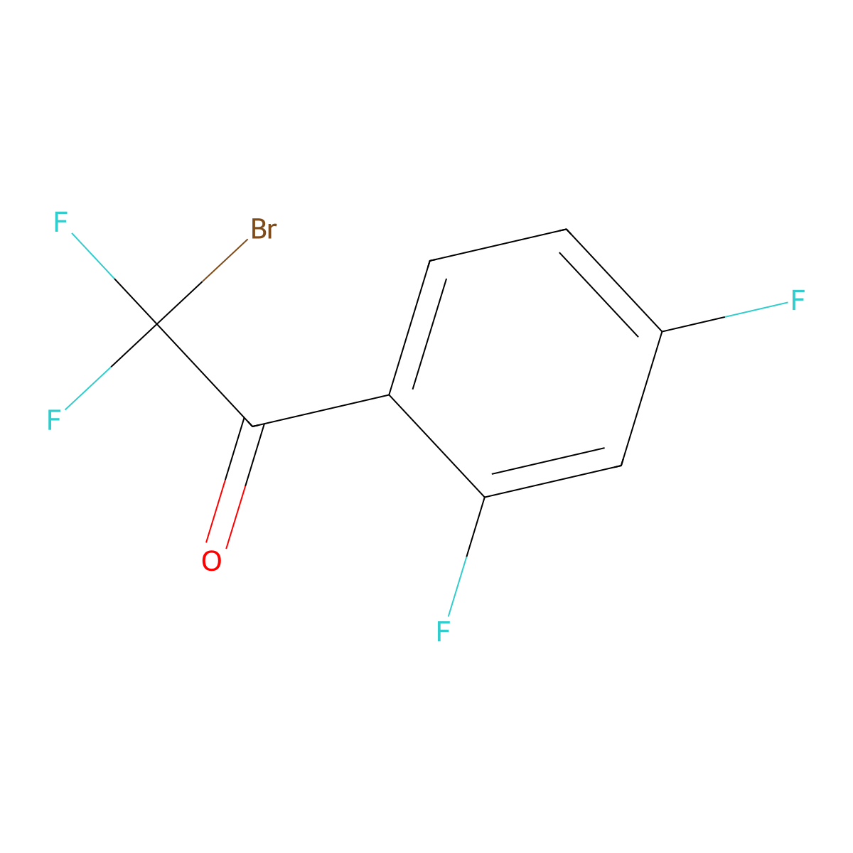 2-Bromo-1-(2,4-difluorophenyl)-2,2-difluoroethanone molecular structure, CAS 807369-89-7
