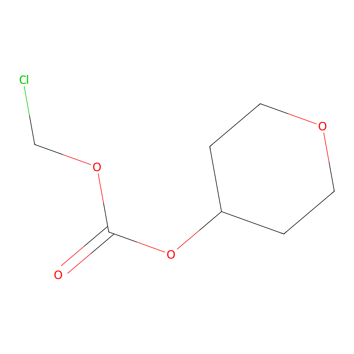 Carbonic acid, chloromethyl tetrahydro-2H-pyran-4-yl ester molecular structure, CAS 807370-01-0