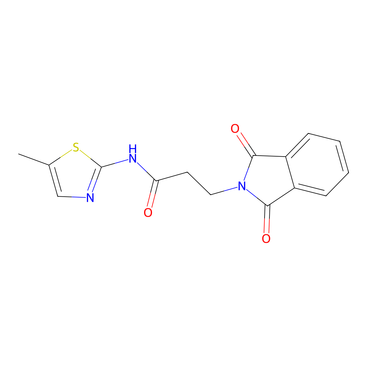 3-(1,3-dioxoisoindol-2-yl)-N-(5-methyl-1,3-thiazol-2-yl)propanamide molecular structure, CAS 807390-81-4