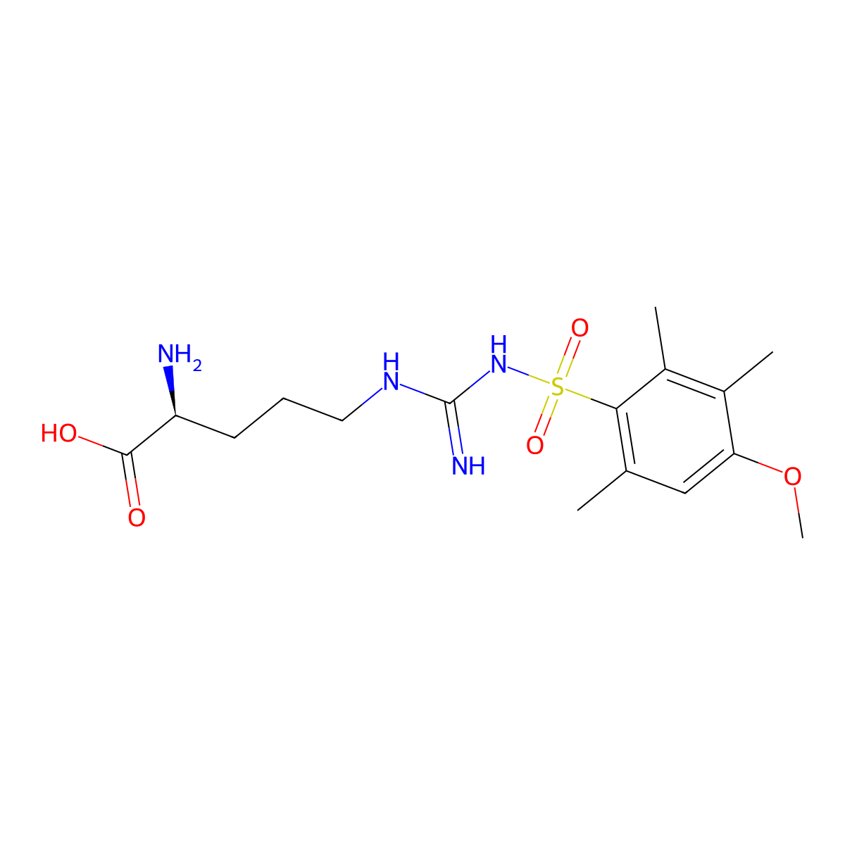 N'-(4-Methoxy-2,3,6-trimethylphenylsulfonyl)-L-arginine molecular structure, CAS 80745-10-4