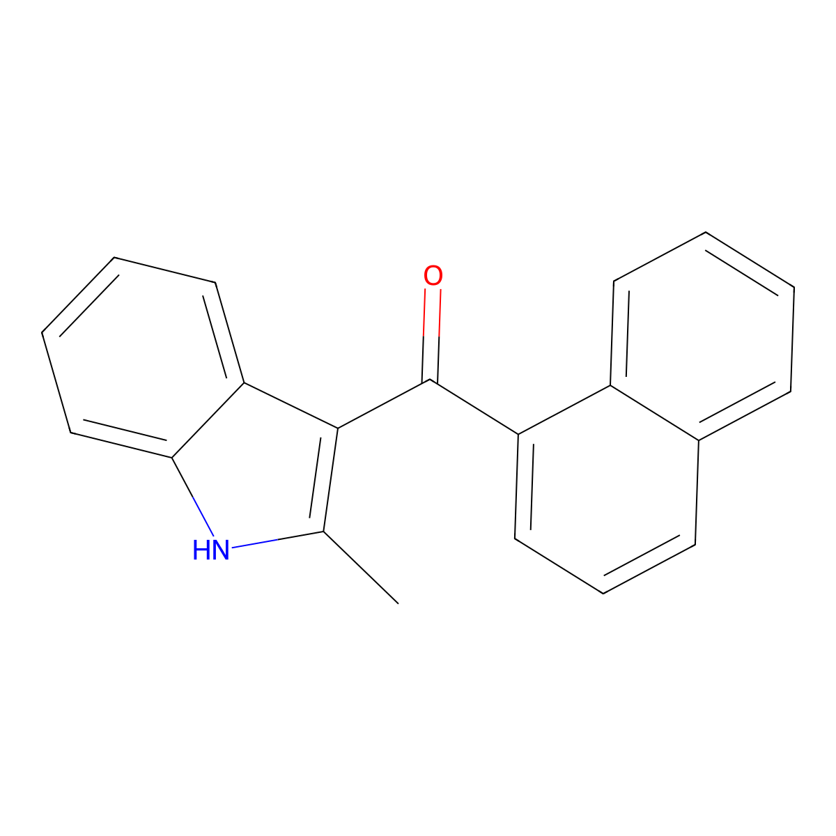 (2-Methyl-1H-indol-3-yl)(naphthalen-1-yl)methanone molecular structure, CAS 80749-33-3