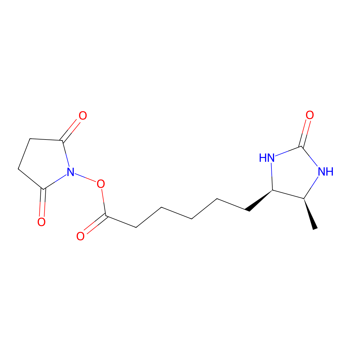 Desthiobiotin NHS ester molecular structure, CAS 80750-24-9