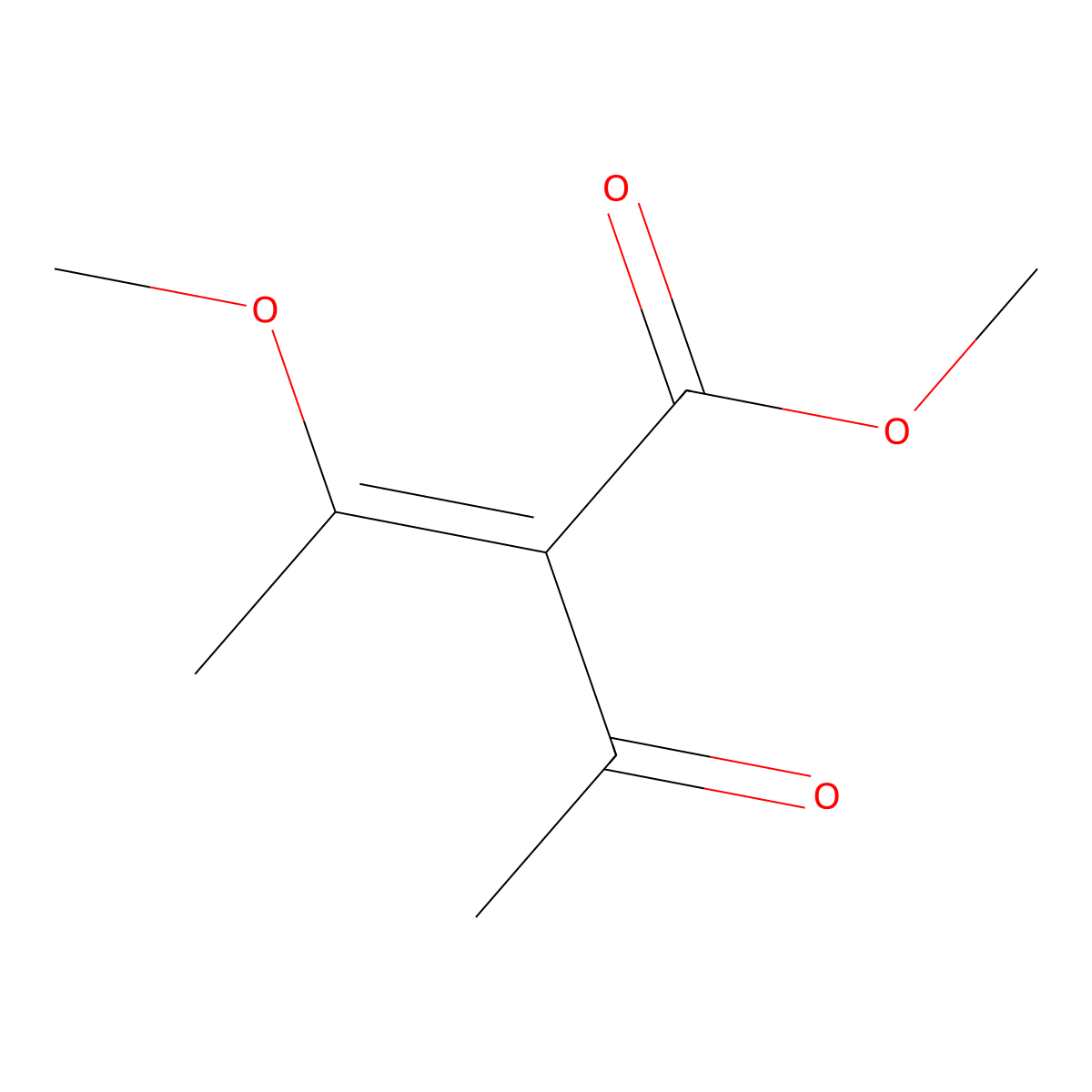 Methyl 2-acetyl-3-methoxybut-2-enoate molecular structure, CAS 80751-03-7