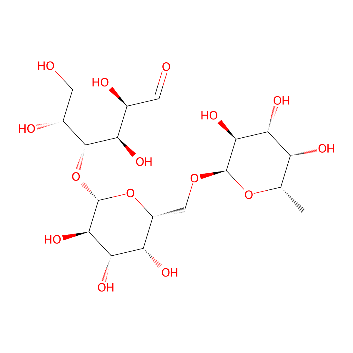 Fuc(a1-6)Gal(b1-4)aldehydo-Glc molecular structure, CAS 80756-86-1