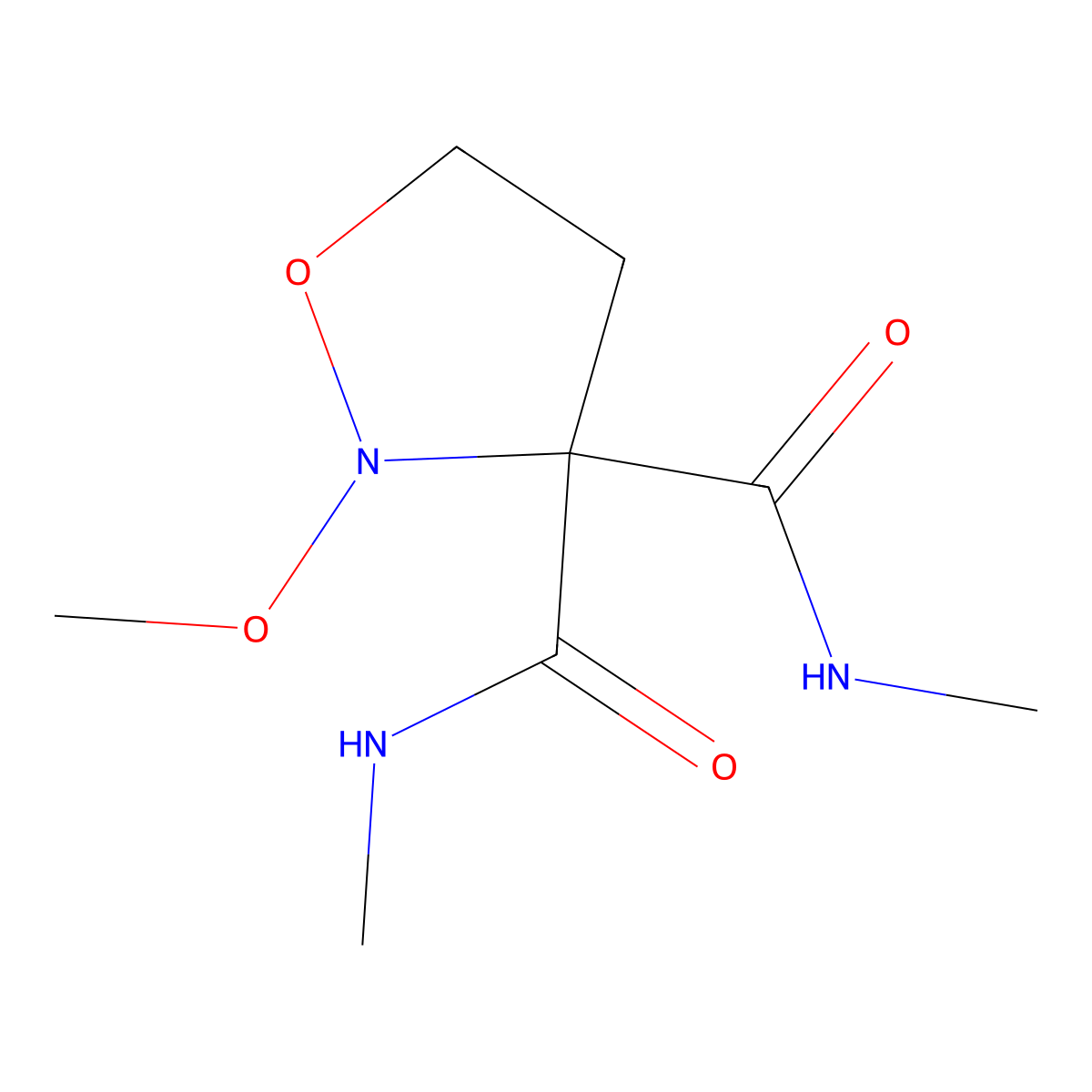 2-Methoxy-isoxazolidine-3,3-dicarboxylic acid bis-methylamide molecular structure, CAS 80761-46-2