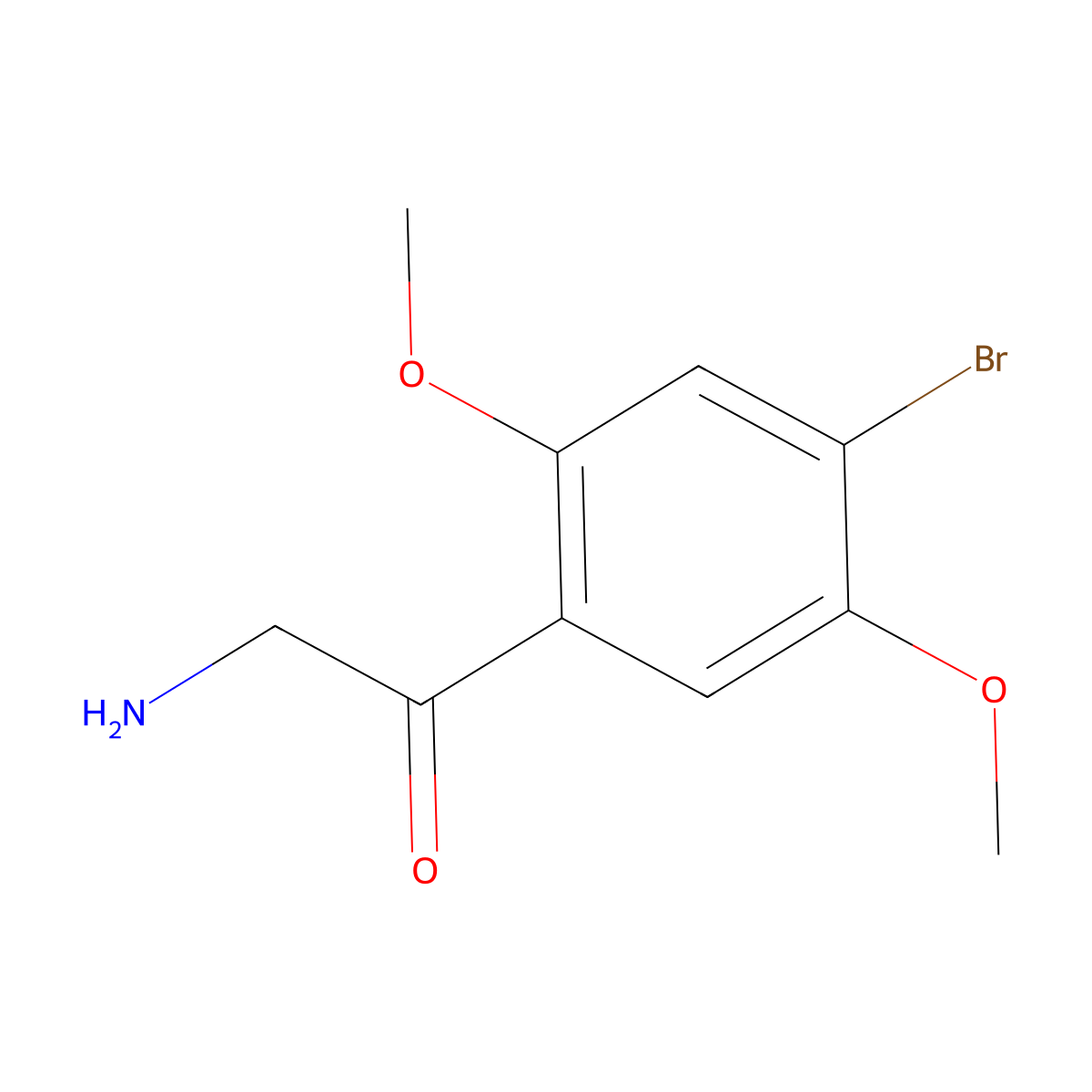 2-Amino-1-(4-bromo-2,5-dimethoxyphenyl)ethan-1-one molecular structure, CAS 807631-09-0