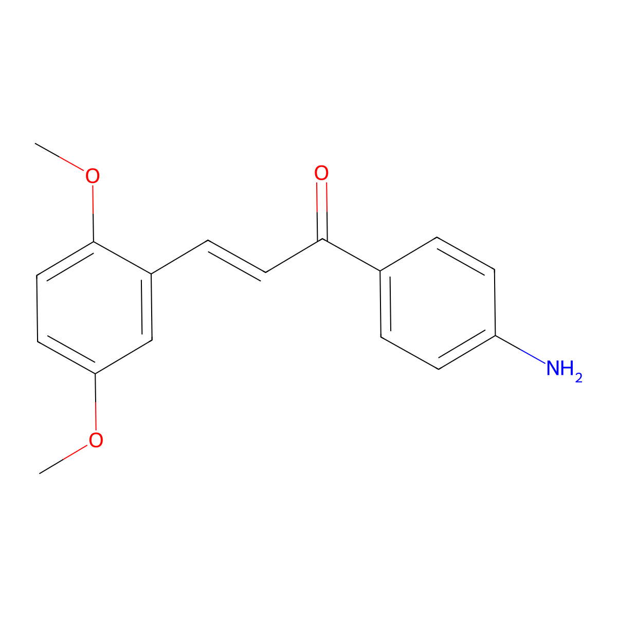 (2E)-1-(4-aminophenyl)-3-(2,5-dimethoxyphenyl)prop-2-en-1-one molecular structure, CAS 807642-57-5