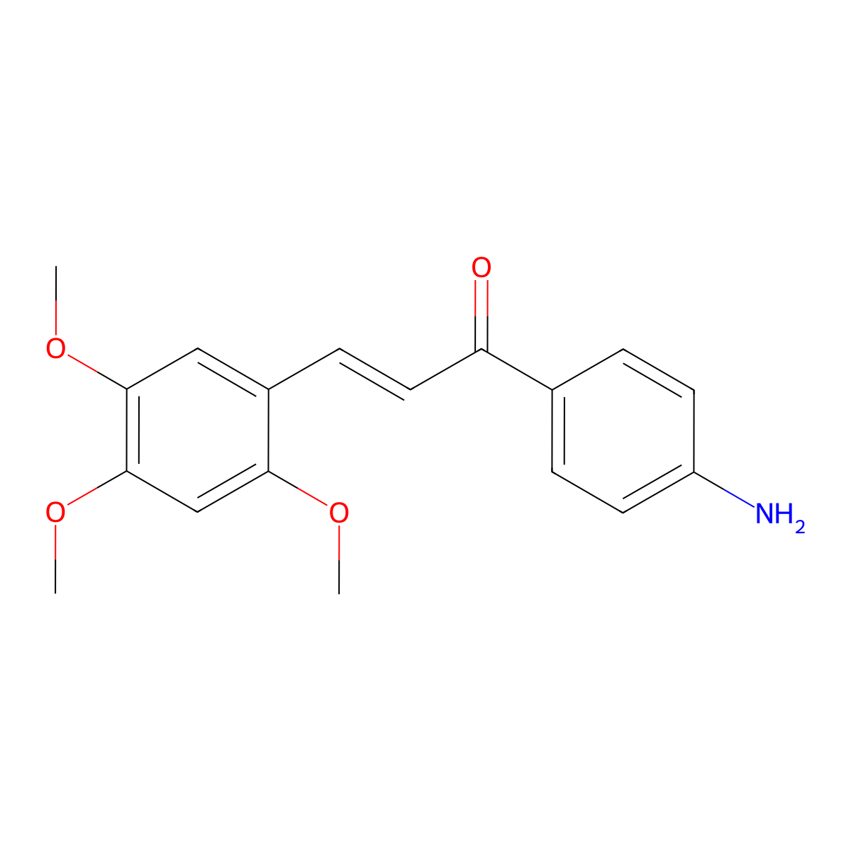 (2E)-1-(4-Aminophenyl)-3-(2,4,5-trimethoxyphenyl)-prop-2-EN-1-one molecular structure, CAS 807642-59-7
