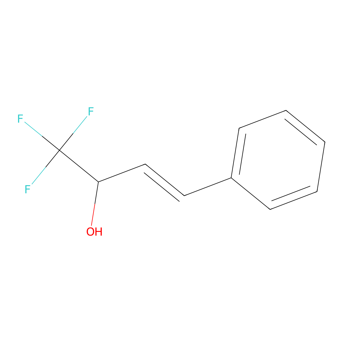 (E)-1,1,1-trifluoro-4-phenylbut-3-en-2-ol molecular structure, CAS 80768-54-3