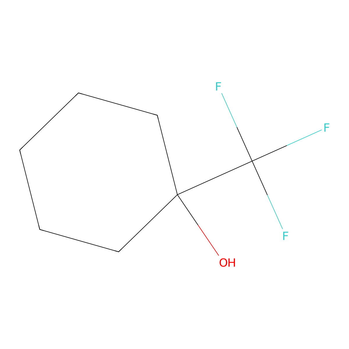 1-(Trifluoromethyl)cyclohexanol molecular structure, CAS 80768-55-4