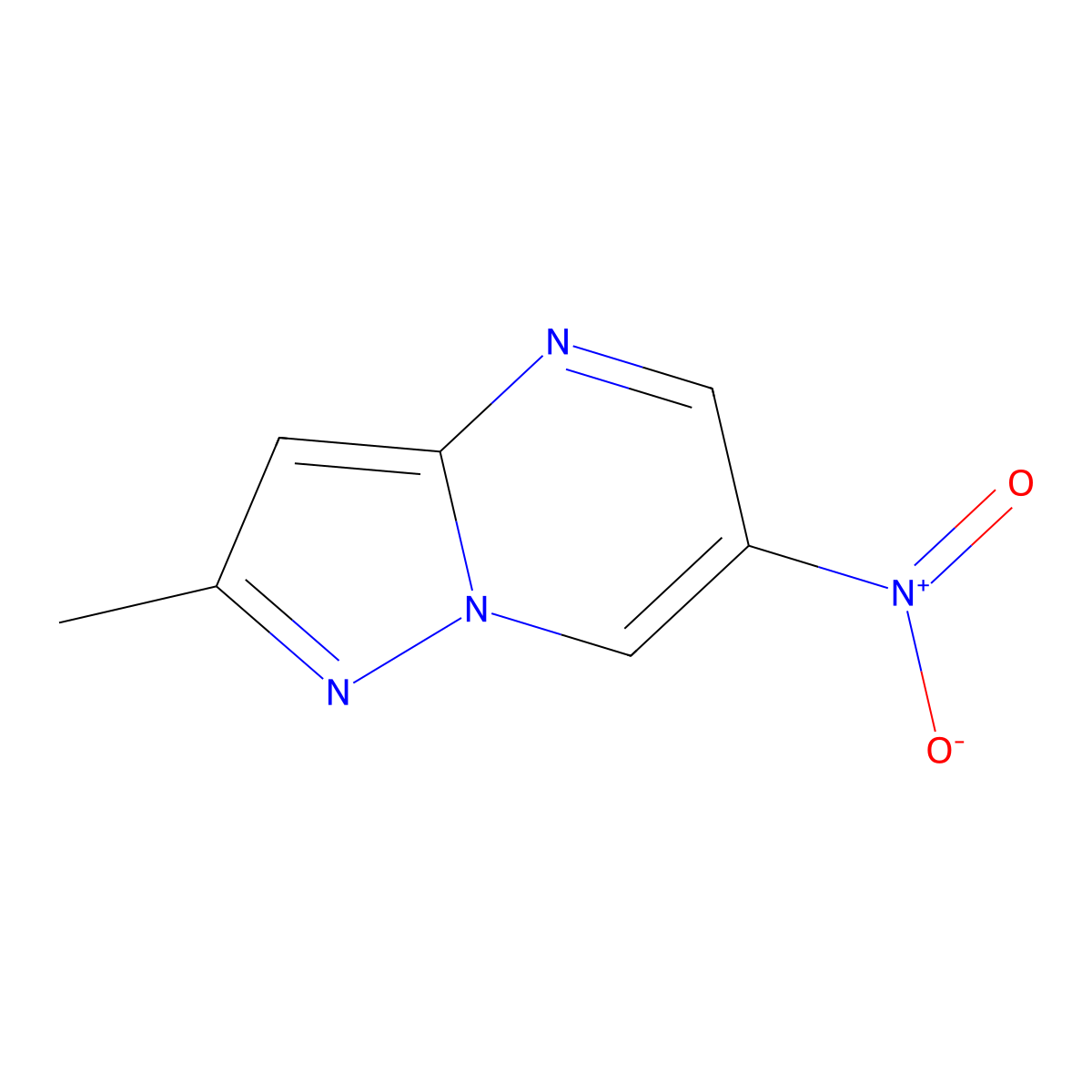 2-Methyl-6-nitropyrazolo[1,5-a]pyrimidine molecular structure, CAS 80772-95-8