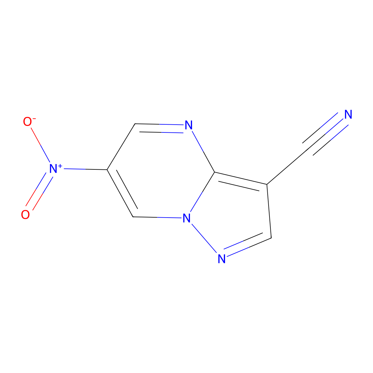 6-Nitropyrazolo[1,5-a]pyrimidine-3-carbonitrile molecular structure, CAS 80772-97-0