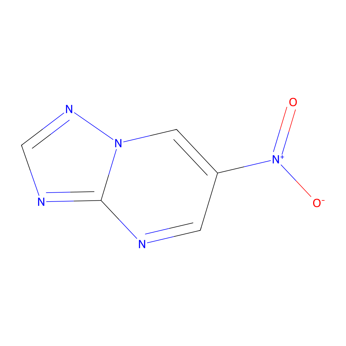 6-Nitro(1,2,4)triazolo(1,5-a)pyrimidine molecular structure, CAS 80772-98-1