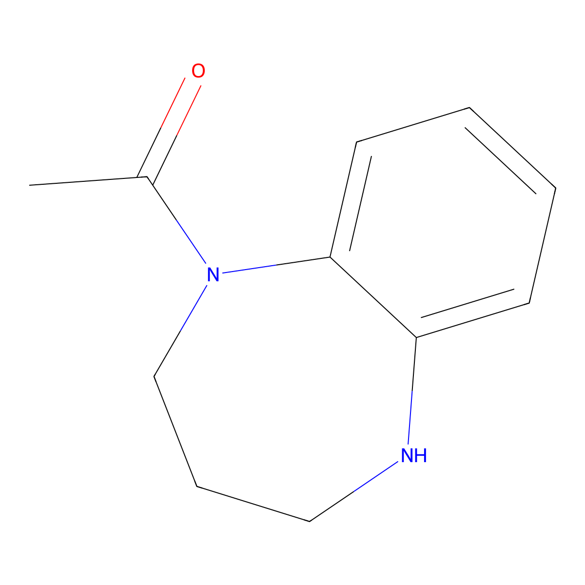 1-(2,3,4,5-tetrahydro-1H-1,5-benzodiazepin-1-yl)ethan-1-one molecular structure, CAS 80773-02-0