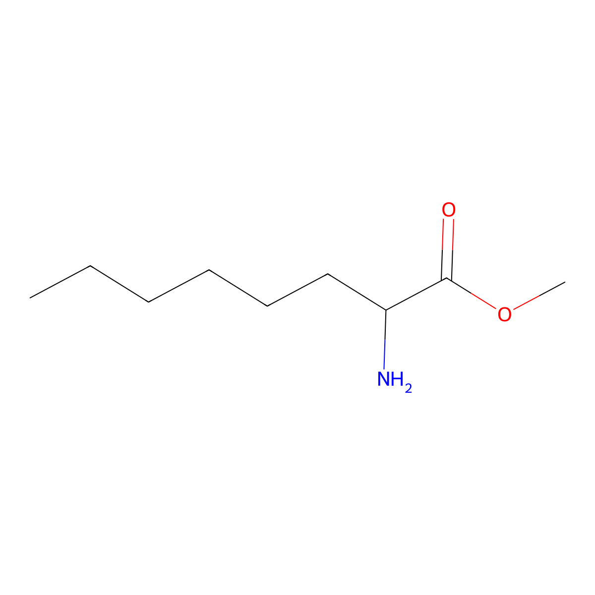Methyl 2-aminooctanoate molecular structure, CAS 80782-78-1