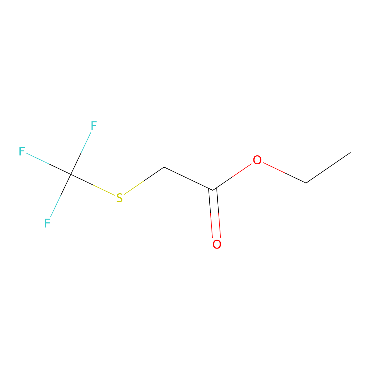 Trifluoromethylsulfanyl-acetic acid ethyl ester molecular structure, CAS 80783-58-0