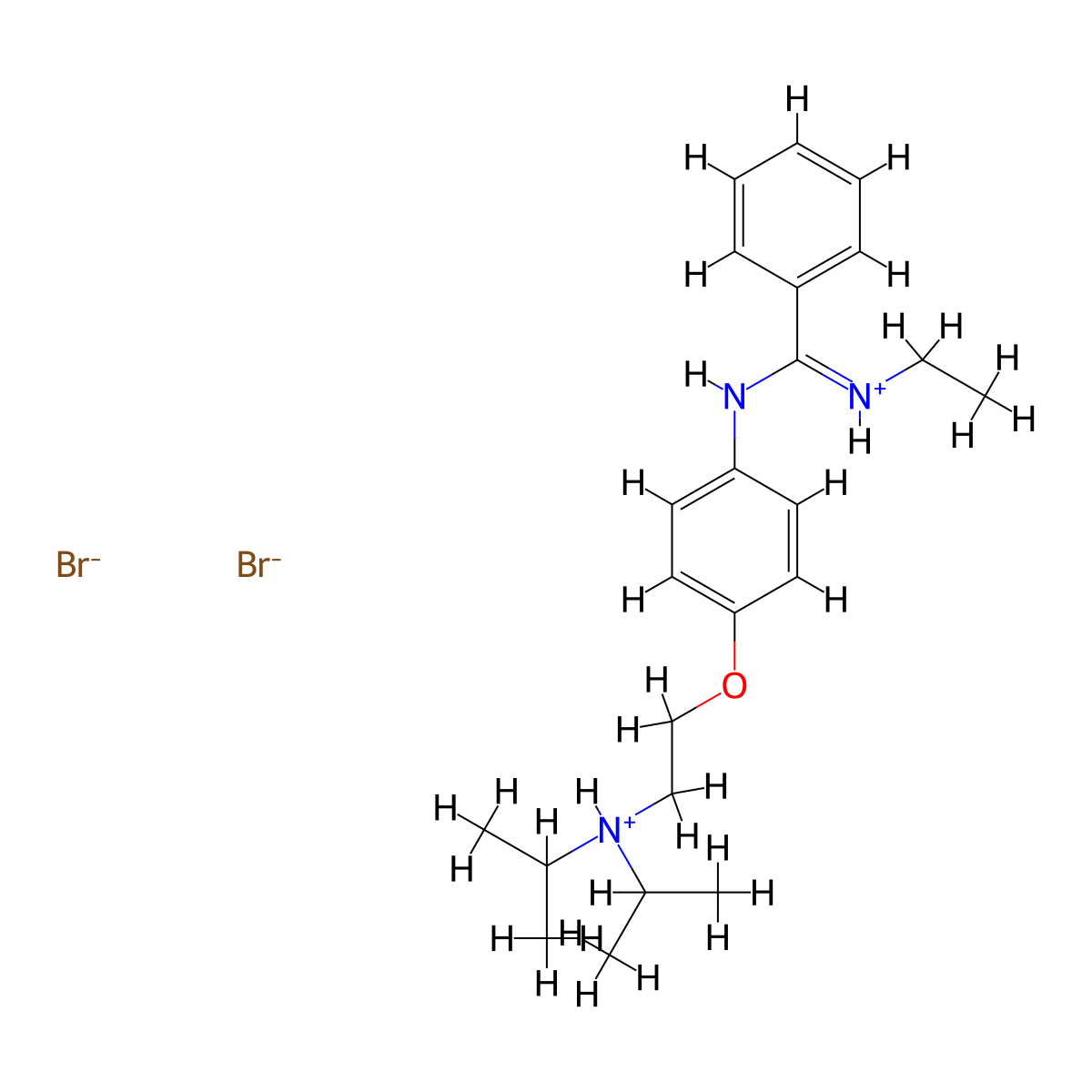 Benzamidine, N-(p-(2-(diisopropylamino)ethoxy)phenyl)-N'-ethyl-, dihydrobromide molecular structure, CAS 80784-91-4