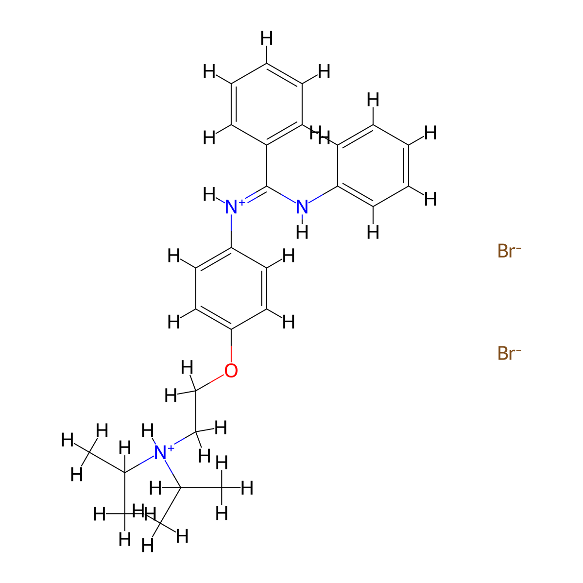 Benzamidine, N-(p-(2-(diisopropylamino)ethoxy)phenyl)-N'-phenyl-, dihydrobromide molecular structure, CAS 80784-94-7