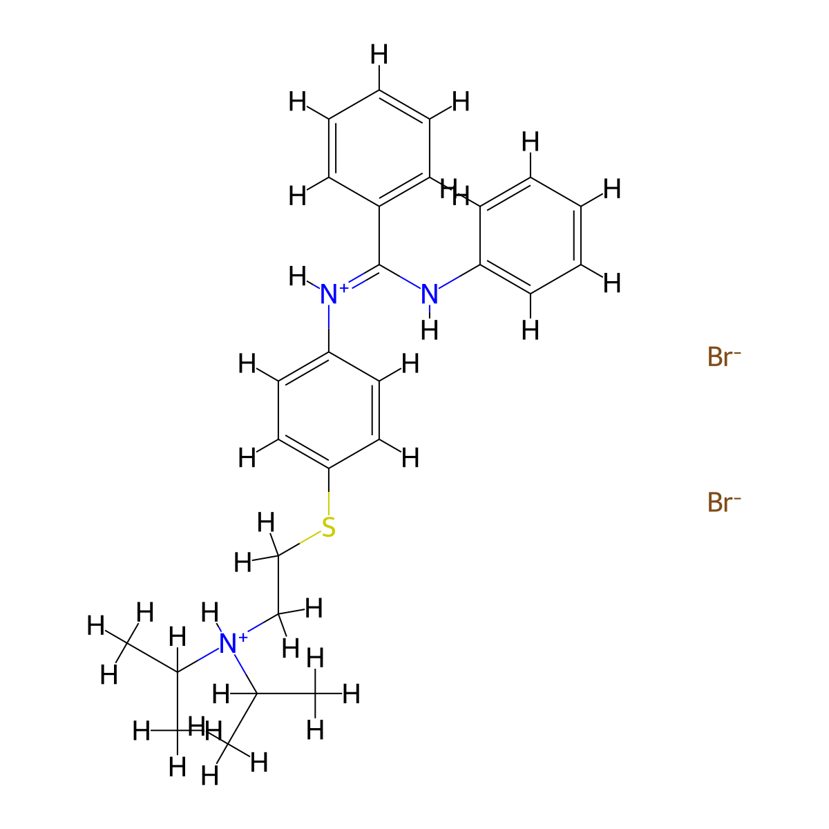 Benzamidine, N-(p-((2-(diisopropylamino)ethyl)thio)phenyl)-N'-phenyl-, dihydrochloride molecular structure, CAS 80784-95-8