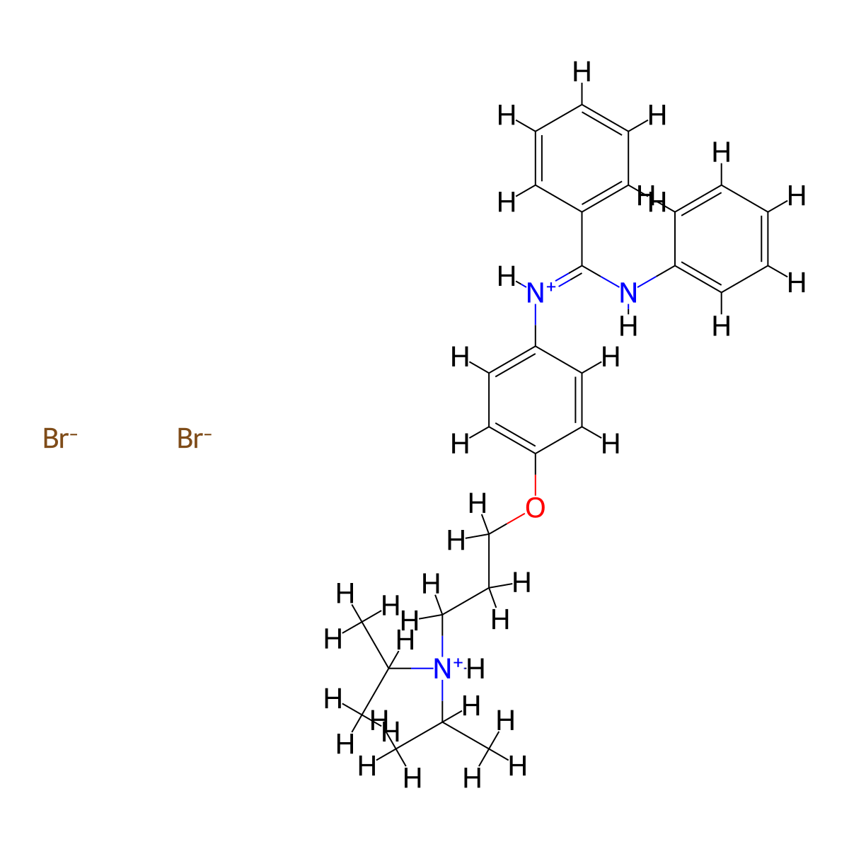 Benzamidine, N-(p-(3-(diisopropylamino)propoxy)phenyl)-N'-phenyl-, dihydrobromide molecular structure, CAS 80784-98-1